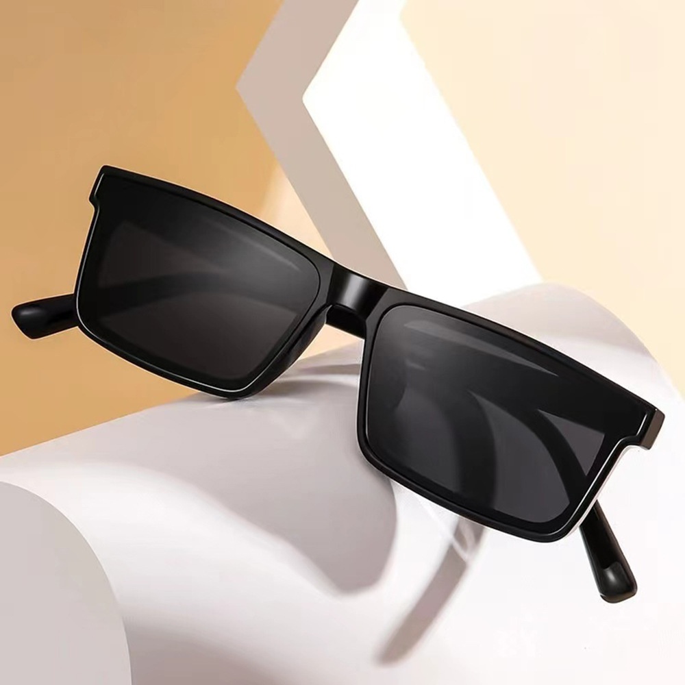 Classic Matte Black Square Sunglasses for Men - Premium UV Protection