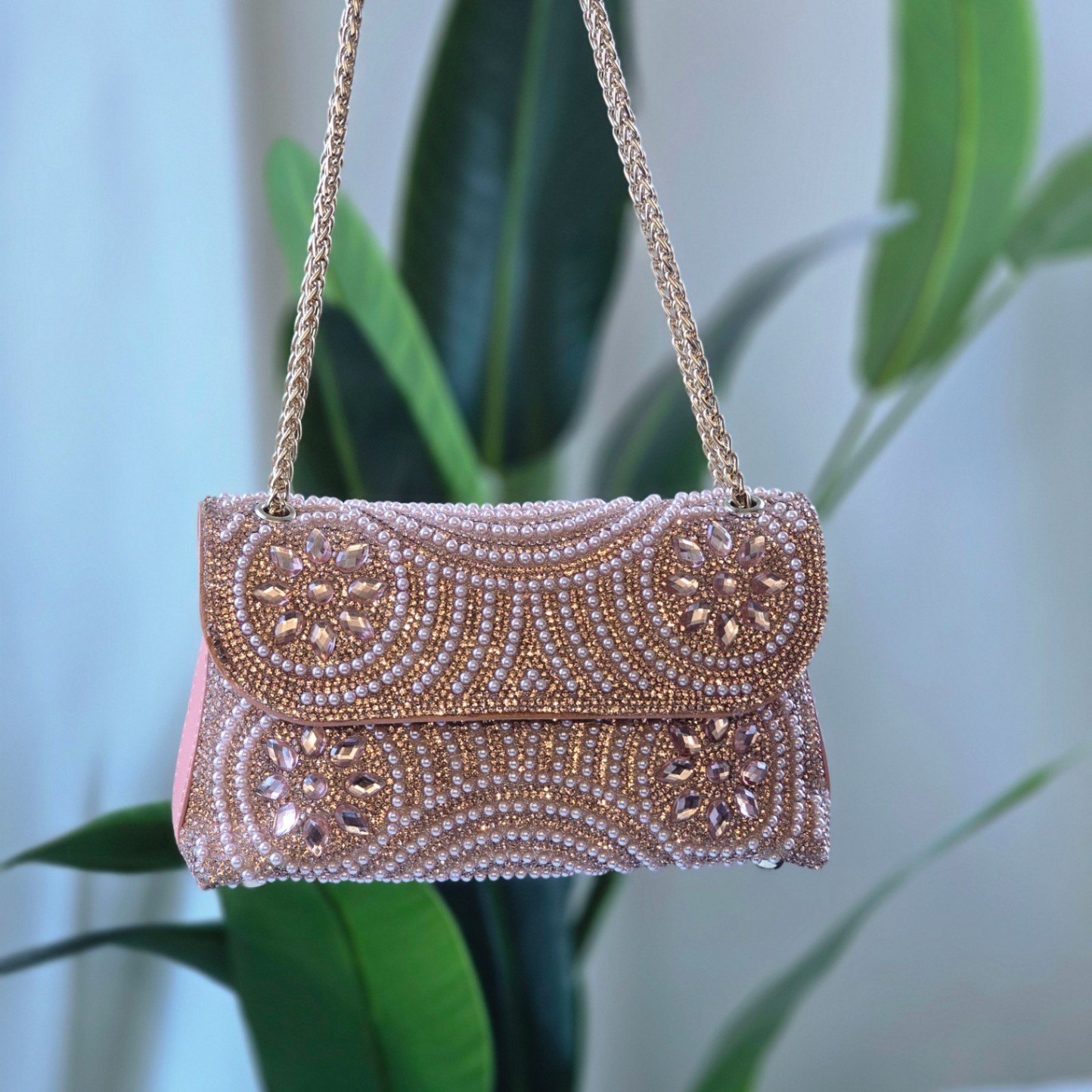 Crystal Floral Evening Purse