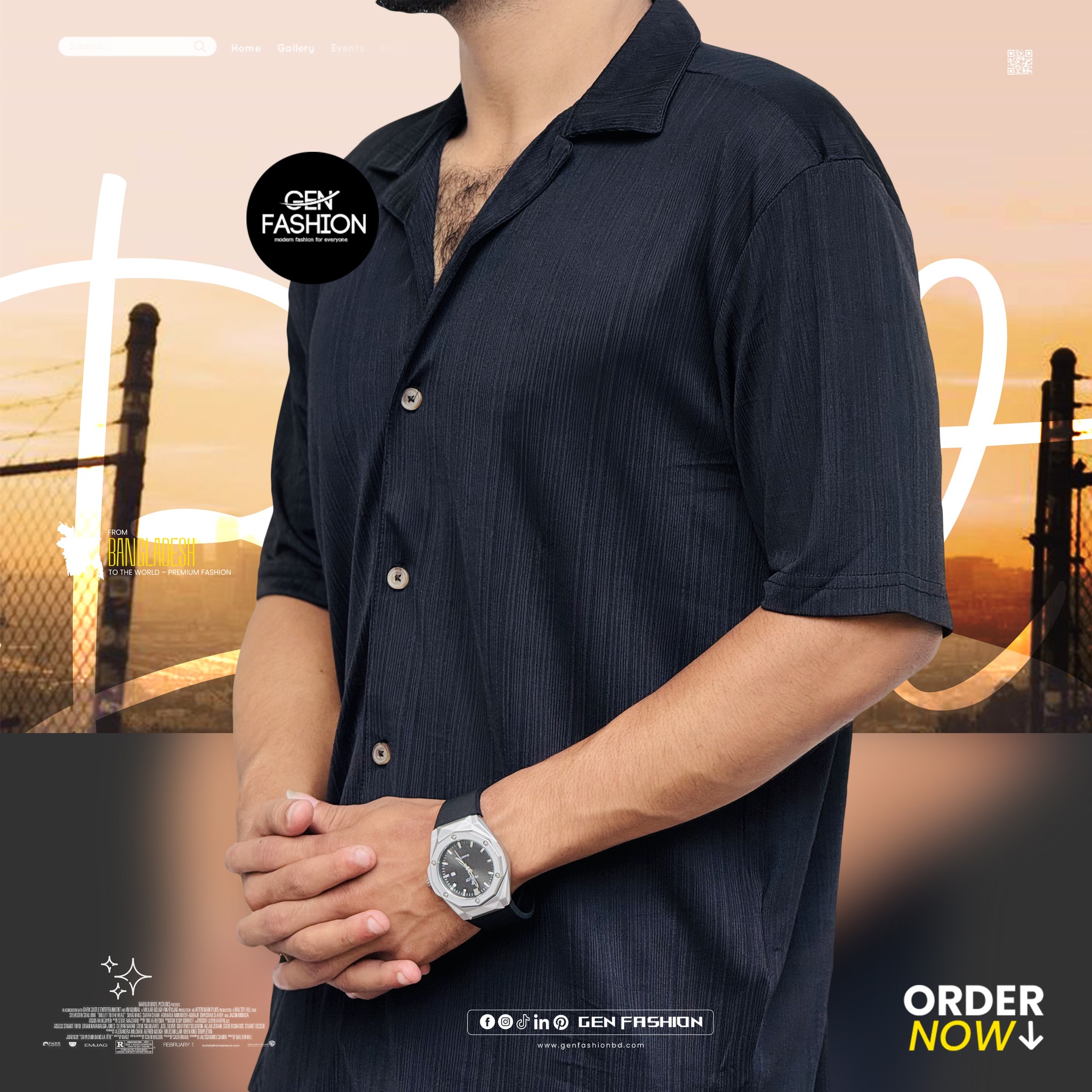 Introducing the Solid Cuban Collar Short Sleeve Shirt (Black Edition)