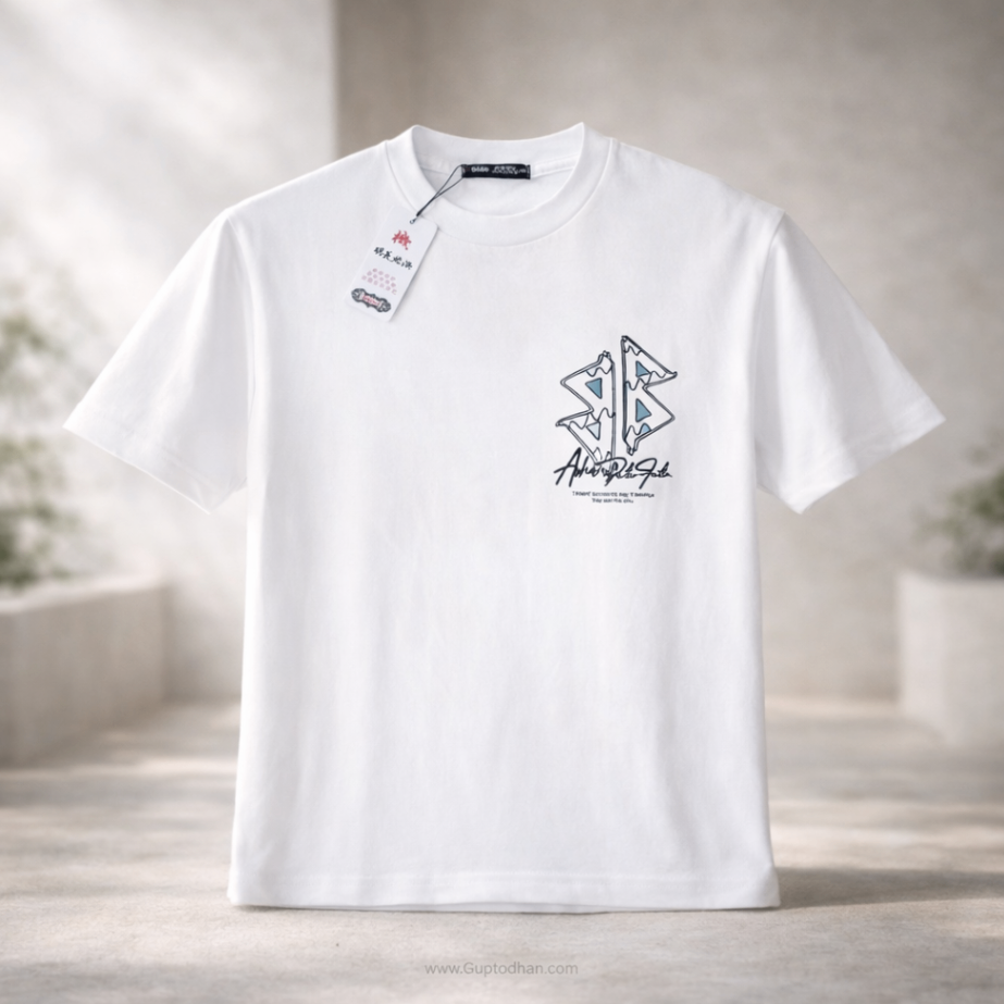 Men's White Minimalist Graphic T-Shirt