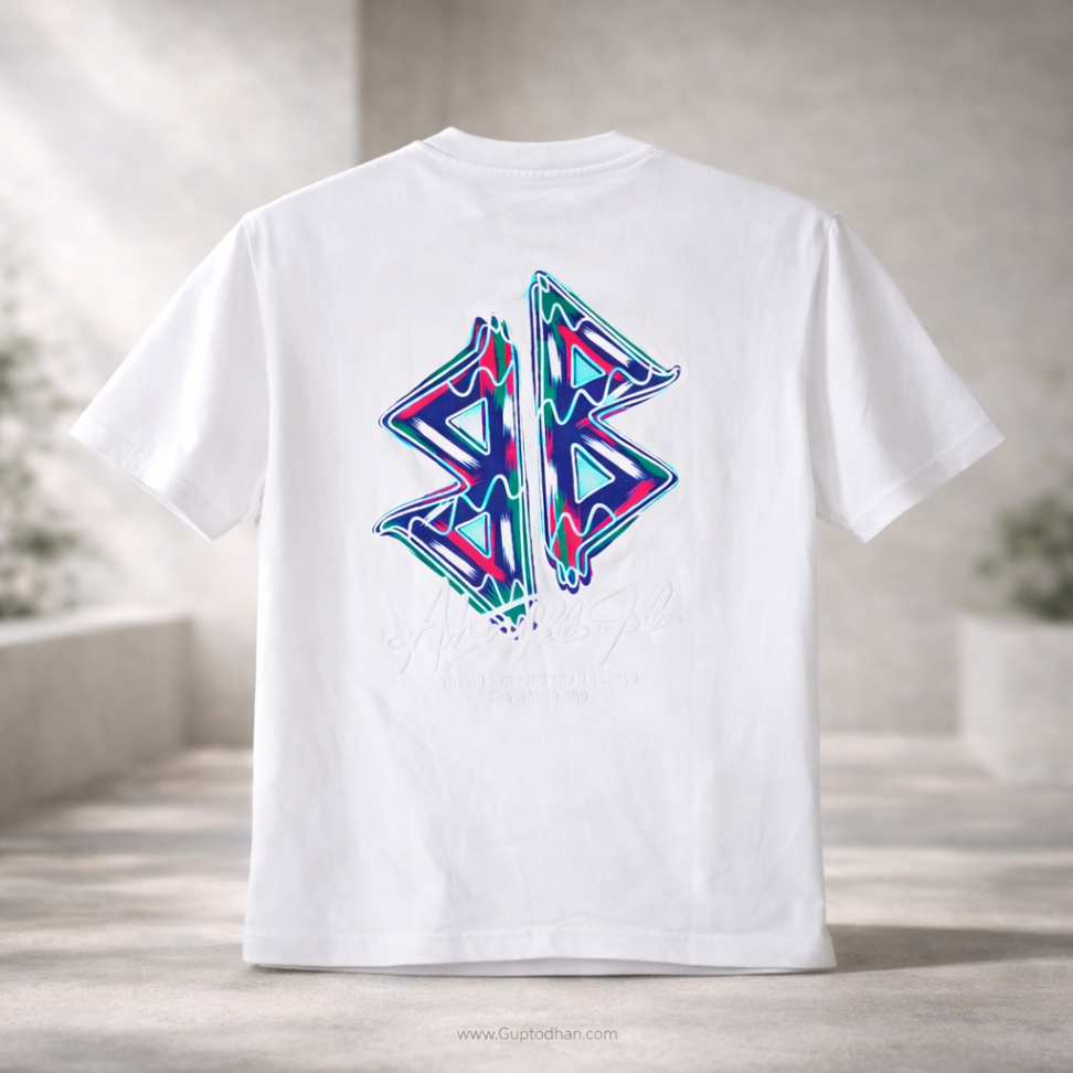 Men's White Minimalist Graphic T-Shirt