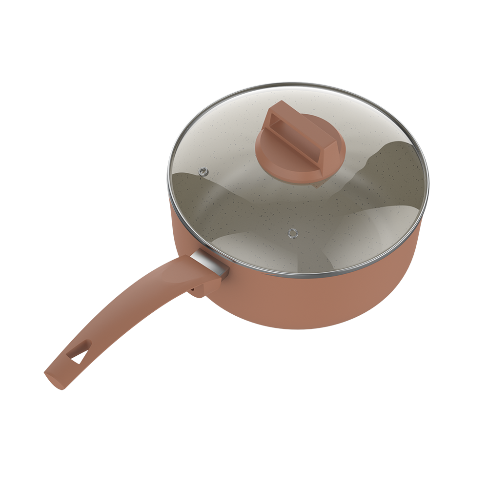 Milkpot JNM-20GL Ceramic Orange with Glass Lid - 20cm