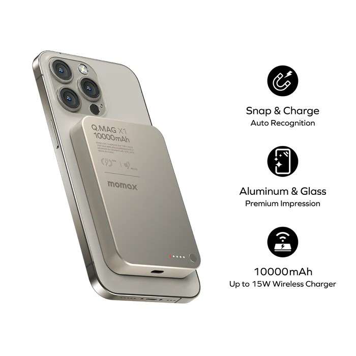 Momax Q.Mag X1 Magnetic Wireless Power Bank - 10000mAh