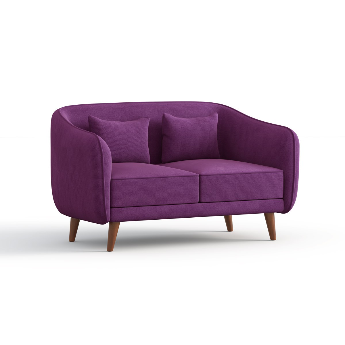 Regal Modern 2-Seater Fabric Sofa - Royal Purple