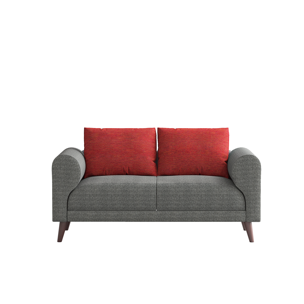 Regal Modern 2-Seater Fabric Sofa with Dual-Tone Contrast Cushions