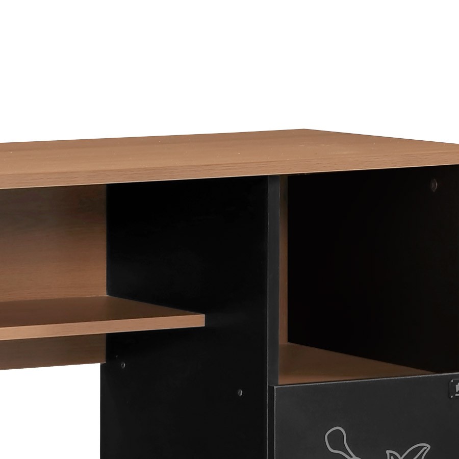 Regal Modern Wood Finish Study and Office Table with Locking Cabinet