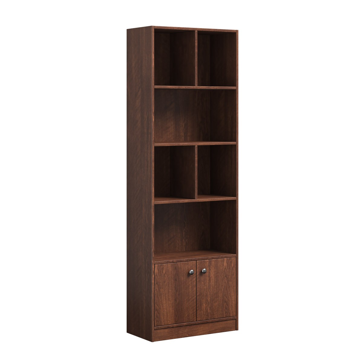 Regal Premium Multi-Tier Wooden Bookshelf with Bottom Storage Cabinet - Antique Finish