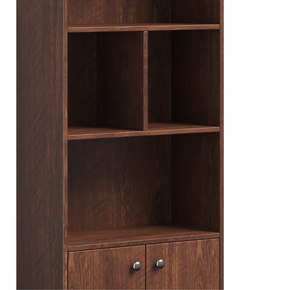 Regal Premium Multi-Tier Wooden Bookshelf with Bottom Storage Cabinet - Antique Finish