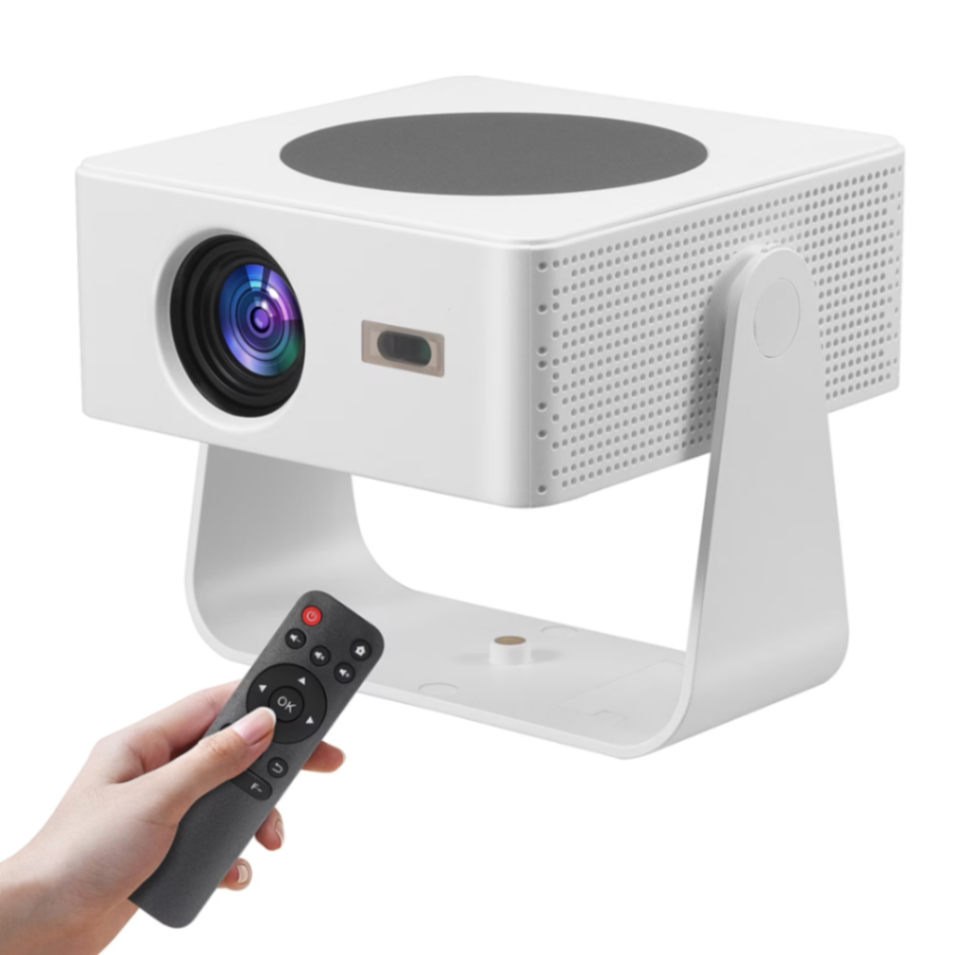 Smart Android Portable Cube Projector with 180-Degree Rotatable Gimbal Stand