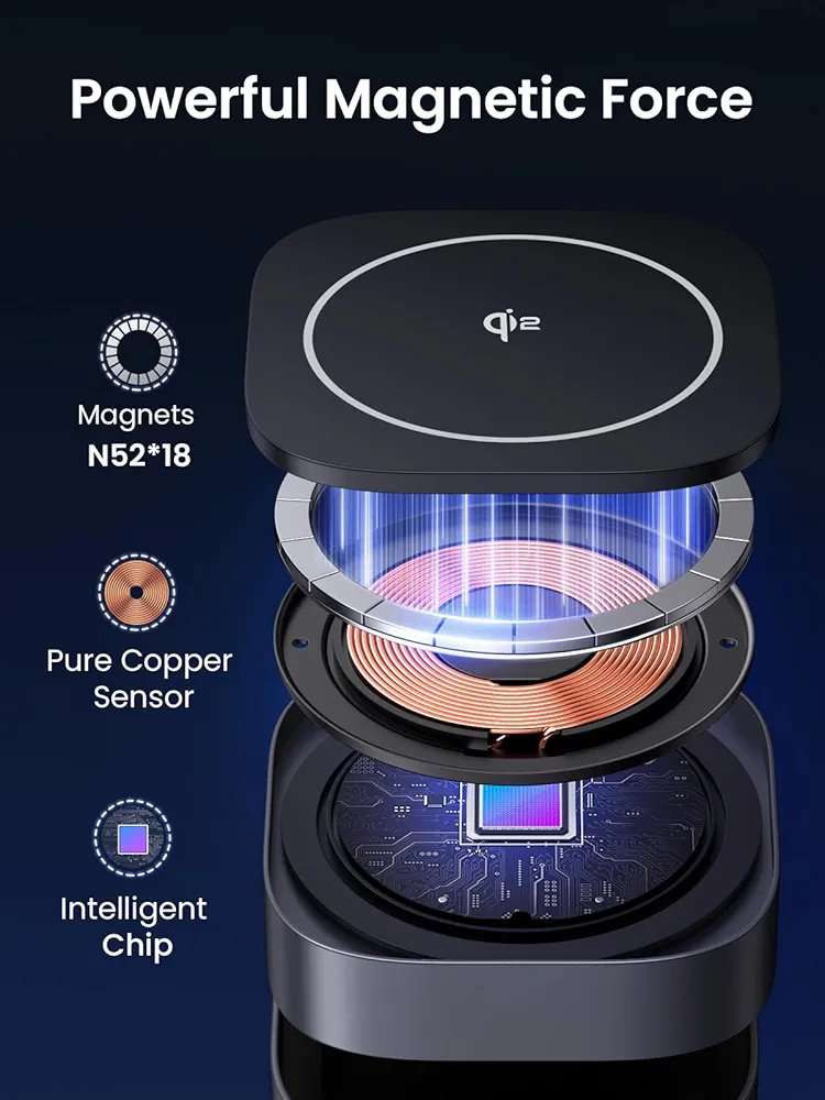 Ugreen 2 in 1 Qi2 Magnetic Foldable Fast Charging Station - 15W